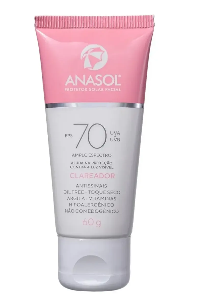Protetor Solar Facial Anasol Clareador FPS 70 60g