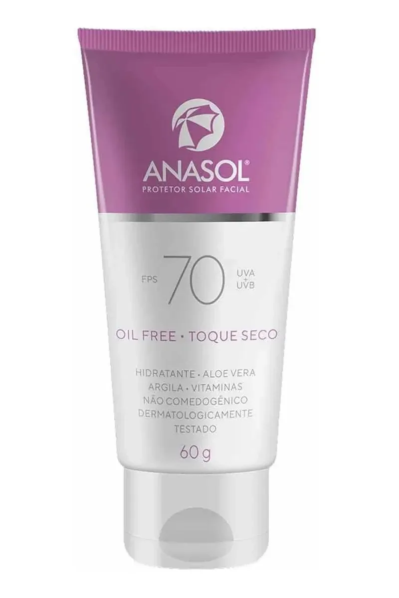 Protetor Solar Facial Anasol Toque Seco FPS 70 60g